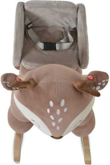 Moni Daphne Wooden Rocking Toy Deer for 12+ months with Max Load Capacity 30kg Brown