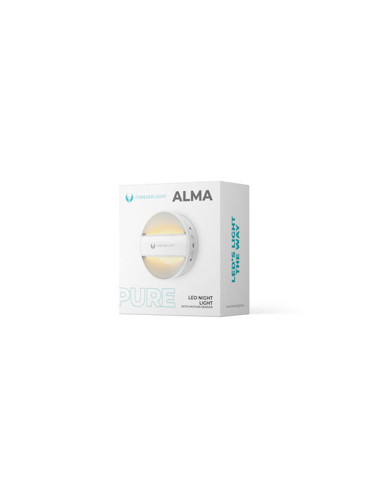 Led Night Lamp Round Pure Flc-20 Alma Pir White 500mah Forever Light