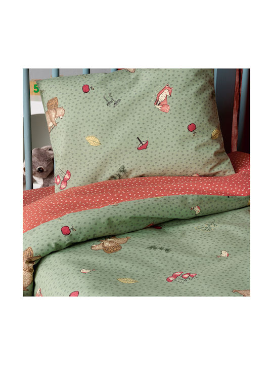 Kentia Baby Duvet Cover Set With Pillowcase Picky Green 100x140cm