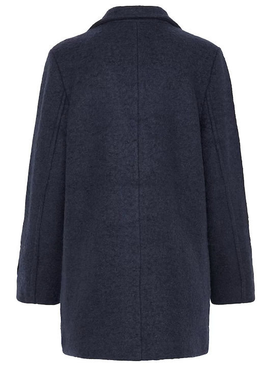 Din lână Femeie Dark Navy Palton