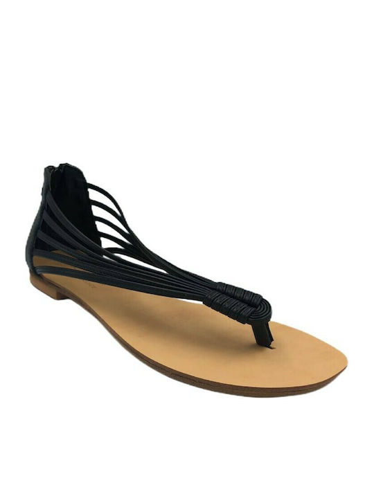 Women's Flat Sandals in Black Color