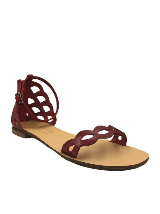 Women's Flat Sandals in Red Color