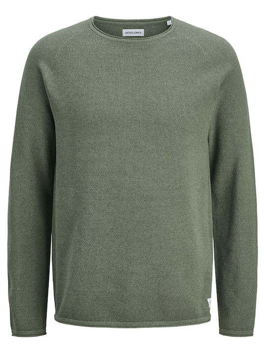 Crew Neck Long Sleeve Sweater Laurel Wreath Twist Khaki