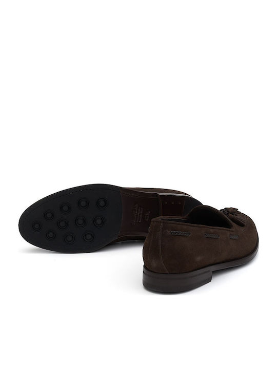 Suede Ανδρικά Loafers σε Καφέ Χρώμα