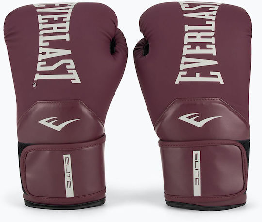 Everlast Elite 2 Boxing Gloves made of Synthetic Leather for Match Purple