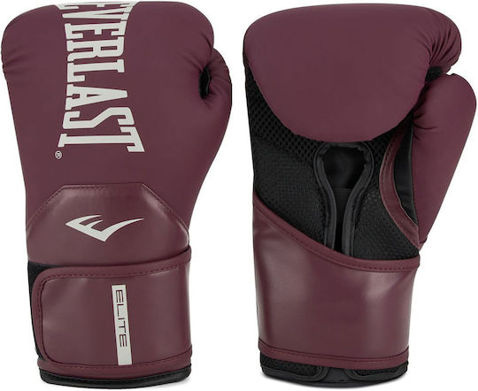 Everlast Elite 2 Boxing Gloves made of Synthetic Leather for Match Purple