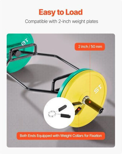 Vevor Trap Bar Olympic Type Φ50mm 20.1kg 142.5cm Length with Lock Jaw Collars