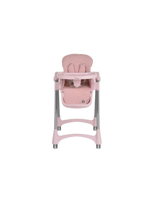 Moni Rico Foldable Baby Highchair with Adjustable Height Pink