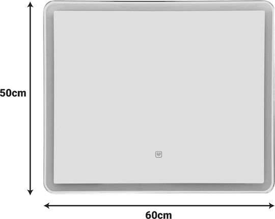 Pakketo Quadrou 298-000052 Καθρέπτης Led Αφής από Μέταλλο 60x50cm Λευκός Pakketo Quadrou 298-000052 Καθρέπτης Led Αφής από Μέταλλο 60x50cm Λευκός