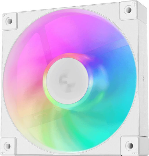Deepcool Fd12 Вентилатор За Кутия 120мм (2050rpm / 63.6cfm) с ARGB Осветление и Свързване 3-Pin / 4-изводна ШИМ 3бр Бели