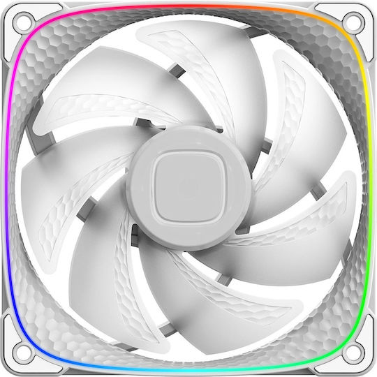 Geometric Future Squama Case Fan 120mm (2000rpm) με Λευκό Φωτισμό και Σύνδεση 4-Pin PWM 3τμχ Λευκό
