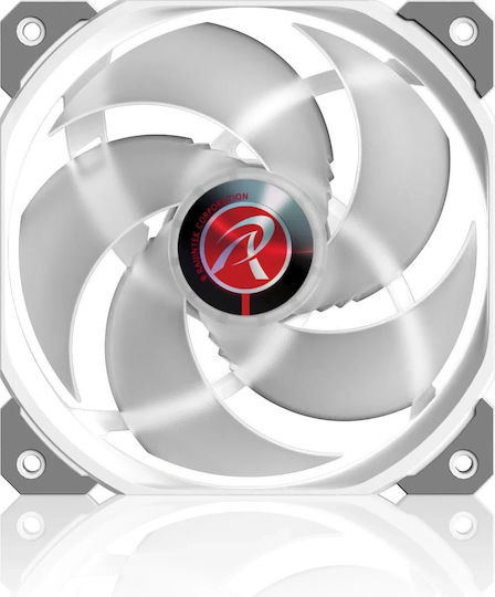 Raijintek Ageras 12 Case Fan 120mm (2200rpm / 67.38cfm) με RGB Φωτισμό και Σύνδεση 4-Pin PWM 2τμχ Λευκό