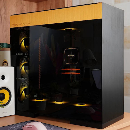 Geometric Future M8 Dharma Gaming Midi-Turm Computergehäuse mit Seitenfenster Schwarz