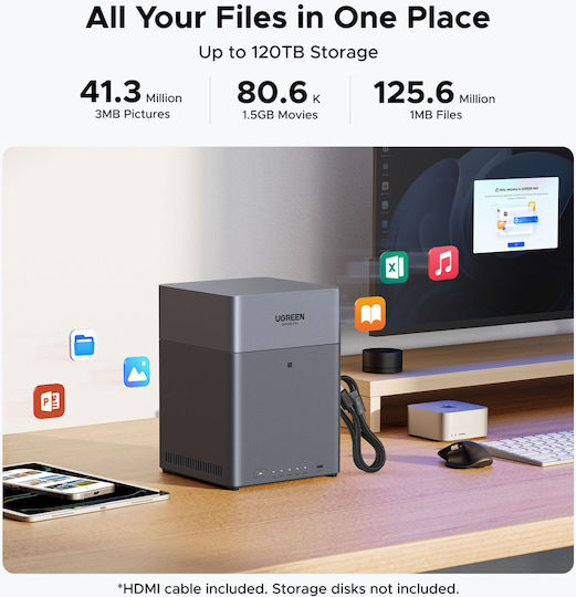 Ugreen DH4300 Plus NAS Tower με 4 θέσεις για HDD