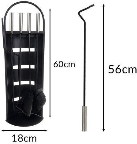 Kaminer Fireplace Tool Set with Bucket Black