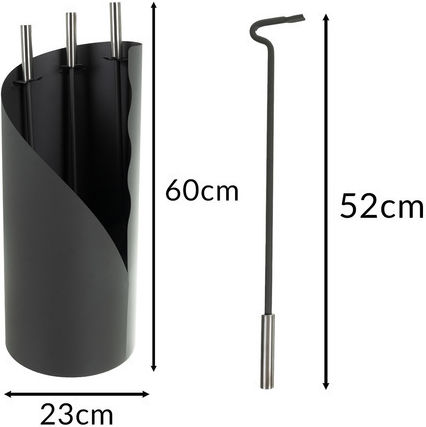 Kaminer Fireplace Tool Set with Bucket Gray