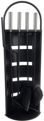 Kaminer Fireplace Tool Set with Bucket Black