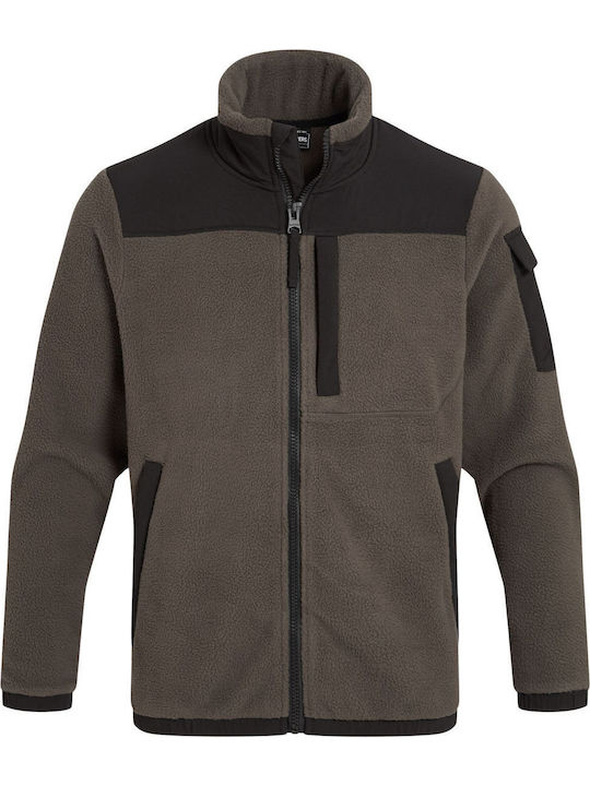 Men's Fleece Cardigan Brown