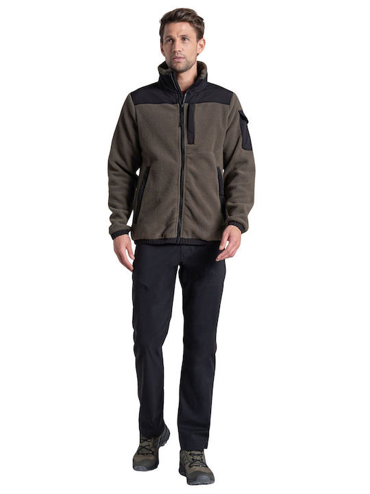 Men's Fleece Cardigan Brown