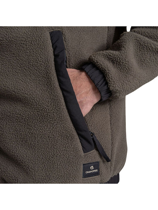 Men's Fleece Cardigan Brown