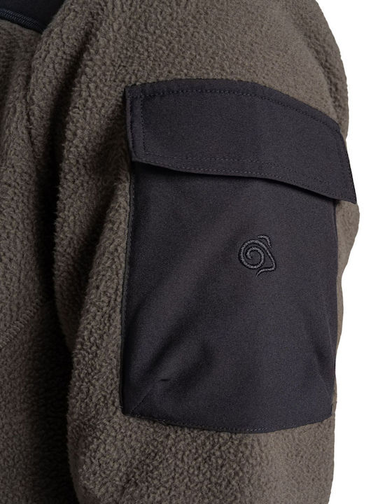 Men's Fleece Cardigan Brown