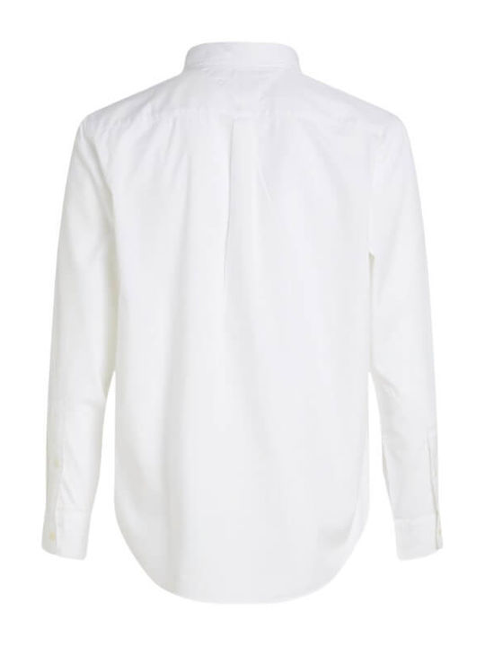 Langärmlig Baumwolle Hemd White