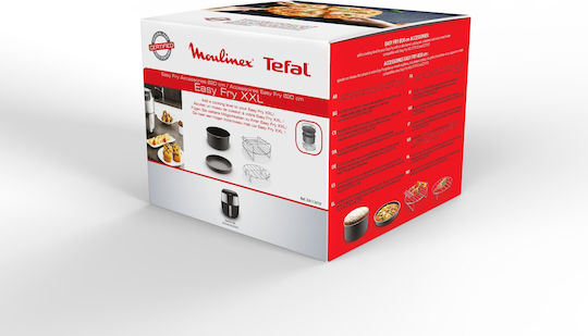 Tefal Set 4 Accessories 20 Cm Easy Fry XXL Tefal XA113010 Air Fryers Pizza Tray Baking Dish Grill Pan Skewer Rack Stainless Steel Non-stick Coating Black