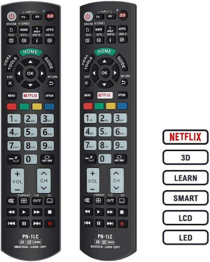 Pn-1lc Universal Remote Control Panasonic Led Tvs