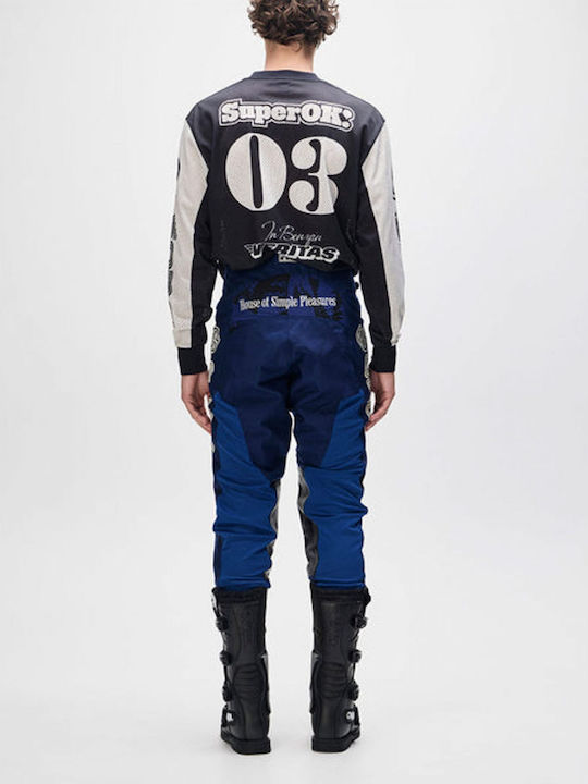 Deus Ex Machina Bărbați Pantaloni Motocicletă Cordura 4 Anotimpuri Waterproof Estate Blue