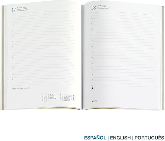 Agenda Miquelrius 2026 Día Por Página - Tamaño A6+, Tapas Duras, Espiral, Cierre Elástico, Papel De 80 G/m²