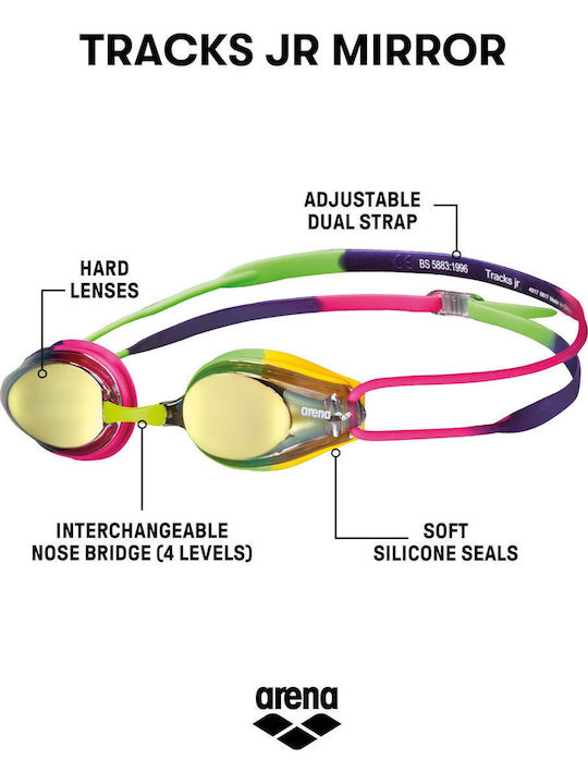 Arena Swimming Goggles Kids with Anti-fog Lenses Multicolored