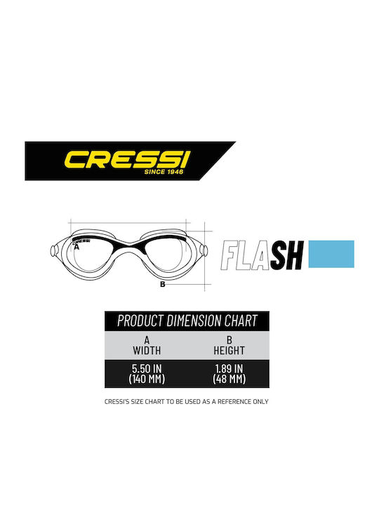 CressiSub Flash Swimming Goggles For Adults with Anti-Glare Lenses Black