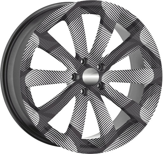 Set 4 Folii Adezive Imprimate Eco-solvent pentru Exterior Decorare Jante Auto Diametru 60 Cm Model Fjt-22