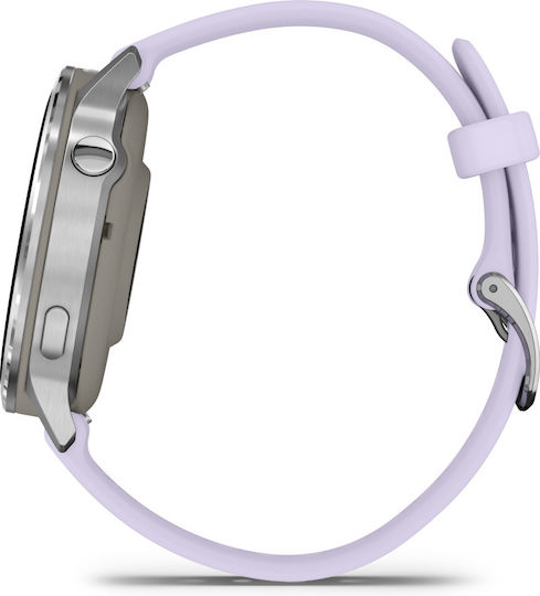 Garmin Venu 4 Stainless Steel 41mm Waterproof Smartwatch with Heart Rate Monitor (Silver with Periwinkle)