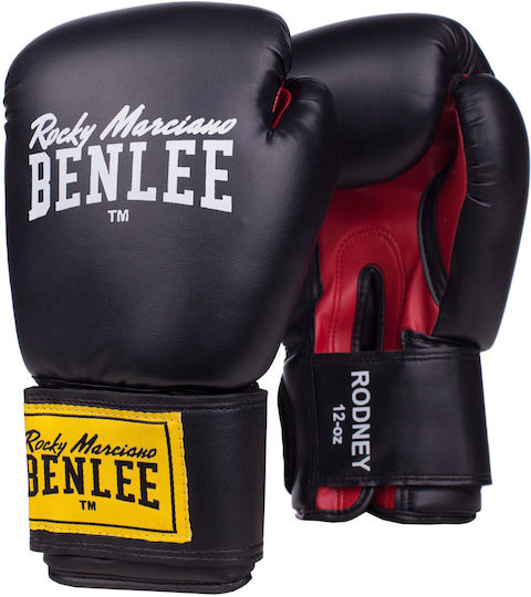 Benlee Sugar Deluxe Boxing Gloves made of Synthetic Leather for Match Black