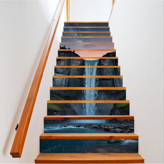 Autocolant Decorativ pentru Scări Interioare Imprimare Autocolantă de Înaltă Rezoluție Dimensiuni 200 X 124 Cm Cod Avx-stairs-16