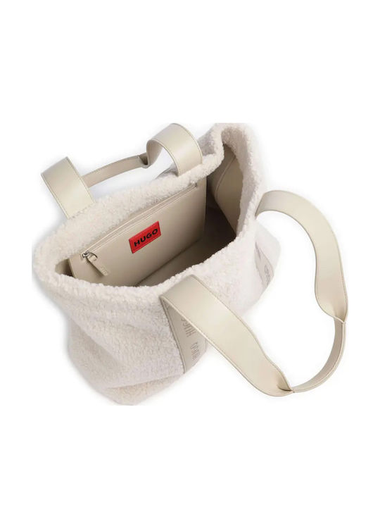 Leder Damentasche Tote Handtasche Ecru