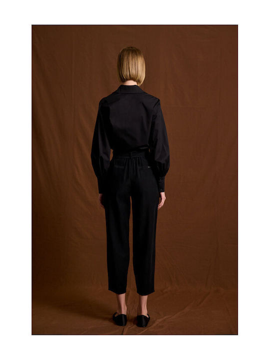 Malena Women's Fabric Trousers Black