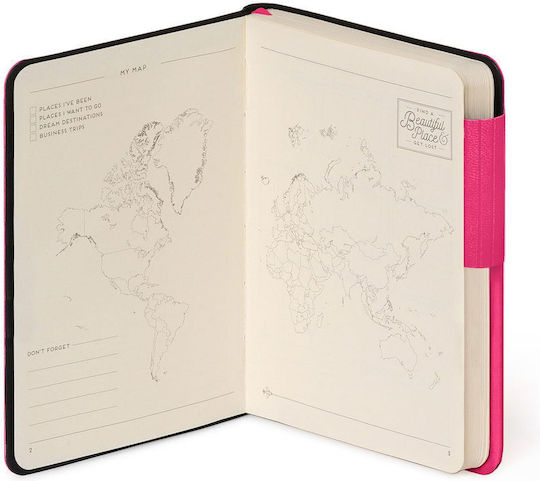 Legami Milano Notizbuch 192 Blätter Geregelt mit Gummiband Rosa