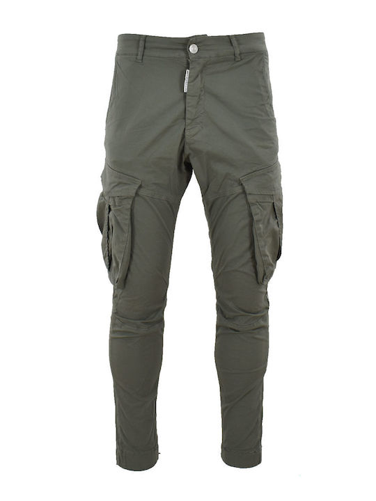 Crotone Elastic Cargo Trousers In Slim Fit Khaki