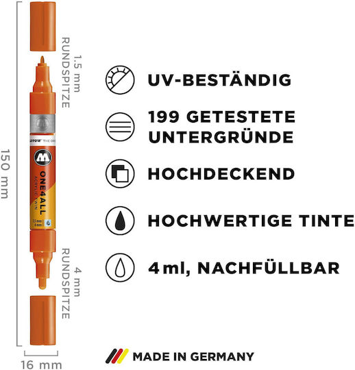 Molotow One4all Markere Acrilice Asortate 1,5 mm Set 12 buc.