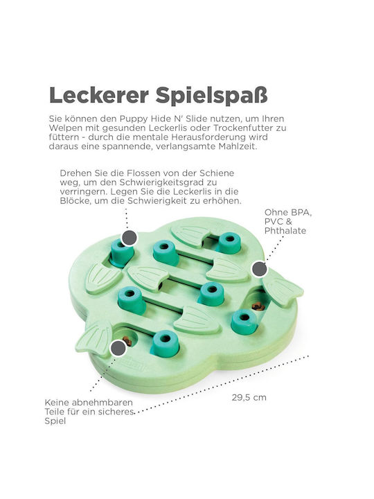 Outward Hound Nina Ottosson Welpen Verstecken N' Slide Interaktives Leckerli Puzzle Hundespielzeug Grün