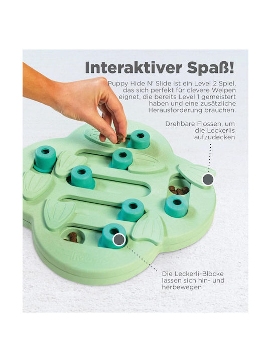 Outward Hound Nina Ottosson Puppy Hide N' Slide Interactive Treat Puzzle Toy Dogs Green