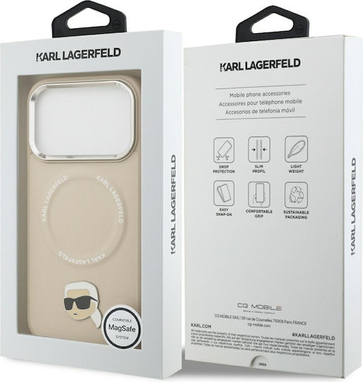 Karl Lagerfeld Umschlag Rückseite Kunststoff / Silikon Beige (iPhone 17 Pro Max)