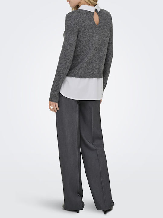 Only Πουλόβερ Medium Grey Melange, Cloud Dancer, Dark Slate Grey