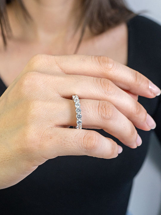 Kiriakos Gofas Ring with Zircon made of Silver
