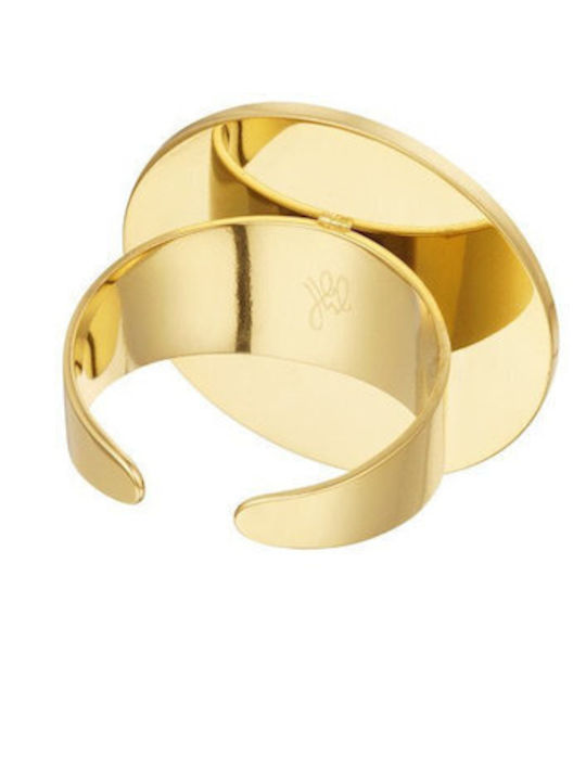 Yehwang Damen Ring mit Steinen aus Stahl Vergoldet