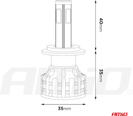 Alista Home Lămpi Autoturismului H4 Canbus LED 6500K Alb rece 24V / 12V 38W 1buc
