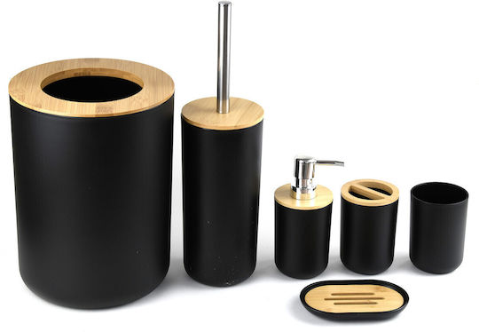 Alista Home Alista Home Bathroom Accessory Set Plastic Black 6 Pieces Alista Home Alista Home Bathroom Accessory Set Plastic Black 6 Pieces