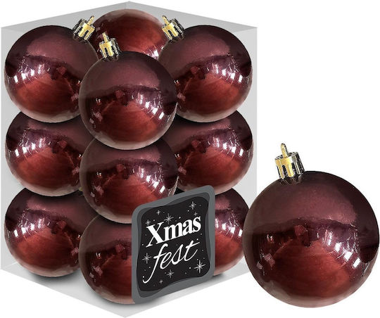 Hängendes Kugel Ornament Ornament Burgundisch 4cm Set 12Stück